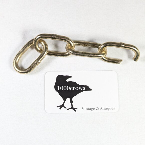 Linked chain bottle opener, gold toned metal welded chain - Picture 3 of 7